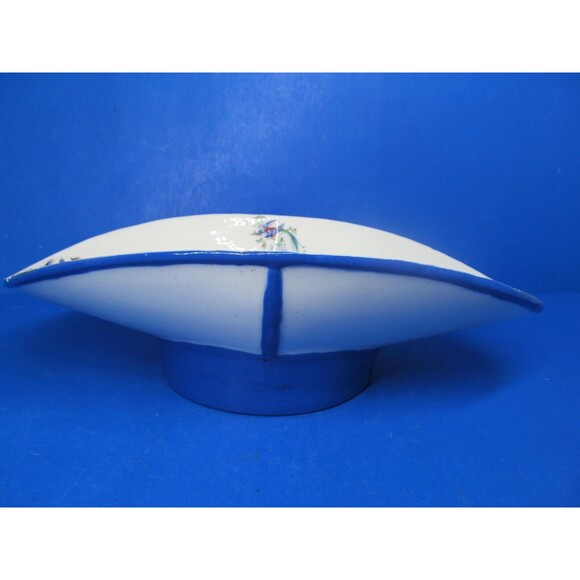 Bird Of Paradise Hand Painted Small 10 1/8" Centerpiece Or Fruit Stand Unmarked - Picture 2 of 12